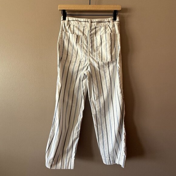 Women's 24 Madewell Slim Emmett Wide-Leg Crop Pants in Montpellier Stripe - Picture 4 of 8